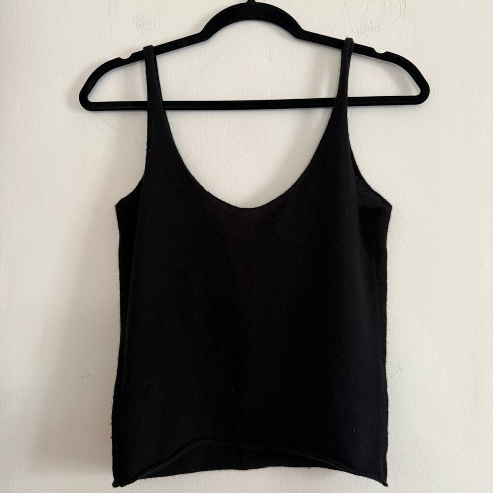 Vince | Black Cashmere Lightweight Scoop Neck Tank Top Sweater | XS - Picture 2 of 4